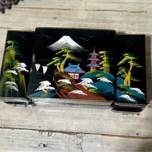 Vintage 1960’s❤️Japanese Hand painted Musical Jewelry Box